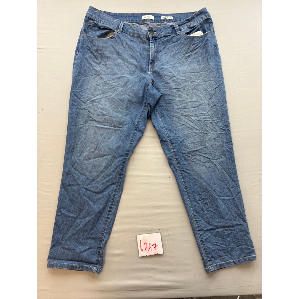 Jessica Simpson Bowery Slim Slouch Jeans Medium Wash Plus Size 20W